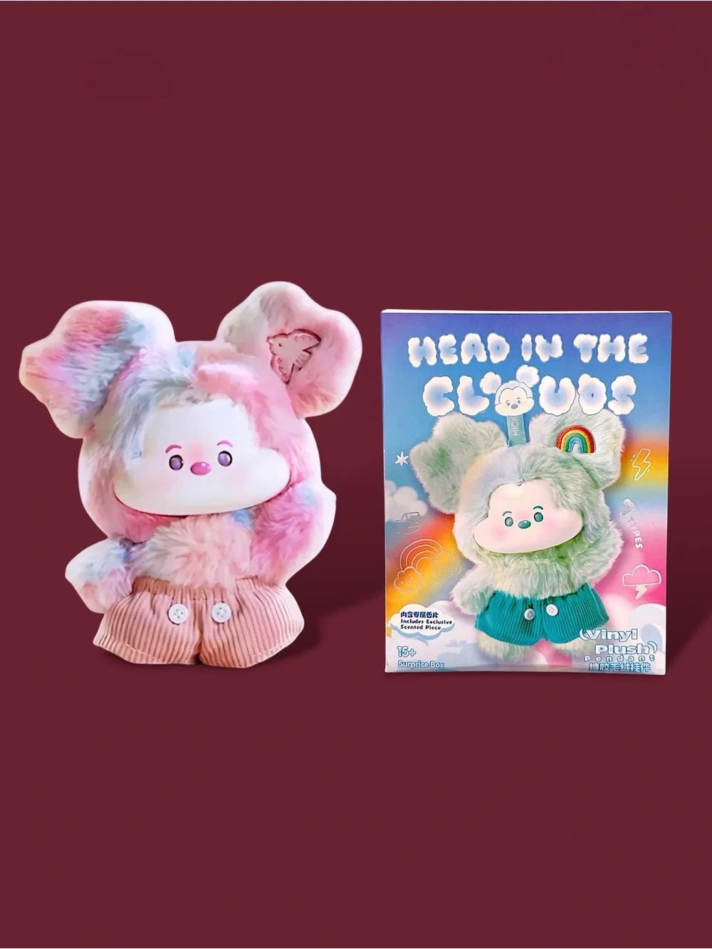 Miniso Disney Mickey Head in the Clouds Vinyl Plush Pendant Sunset Glow